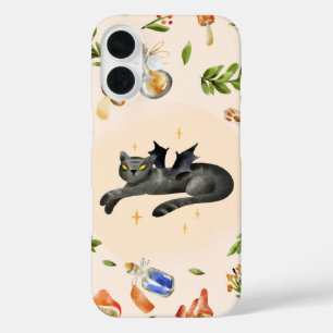 Coque Pour iPhone 16 Batcat Magic - Jolie Halloween en cuisine