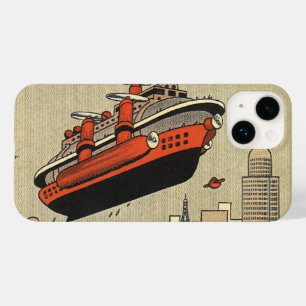 Coque Case-Mate iPhone Bateau de croisière de science-fiction vintage hél