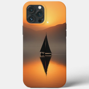 Case-Mate iPhone Case Bateau en lac avec paysage de montagnes