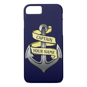 Coque Case-Mate iPhone Bateau personnalisable Capitaine Votre nom Ancre