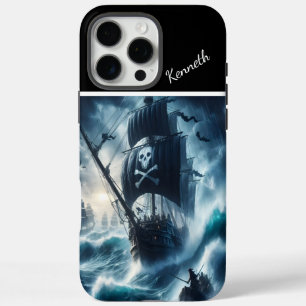 Coque iPhone 16 Pro Max Bateau Pirate Dans Une Tempête