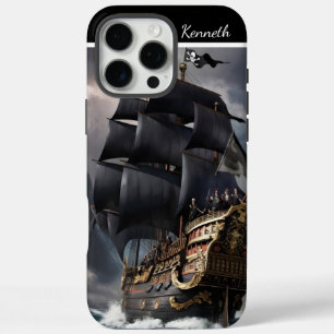 Coque iPhone 16 Pro Max Bateau Pirate En Mer Stormy