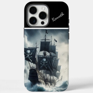 Coque iPhone 16 Pro Max Bateau pirate en mer tempérée