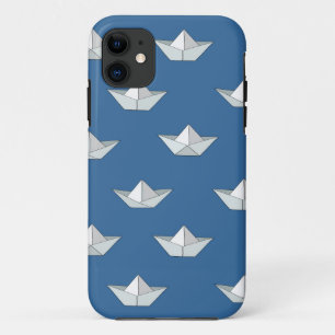 Coque iPhone 11 Bateaux d'origami sur le motif de l'eau