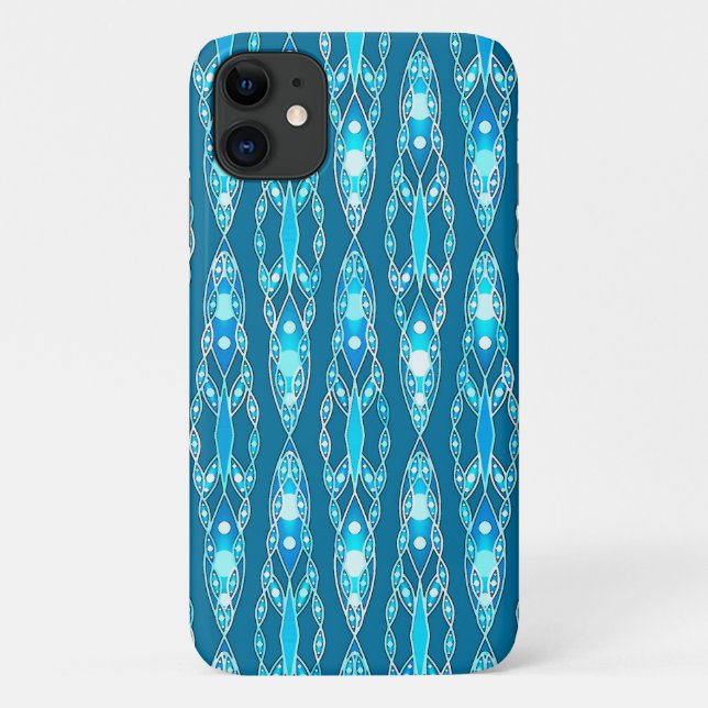 Coques Case-Mate iPhone Batik tribal - Bleu océanique et Aqua (Dos)