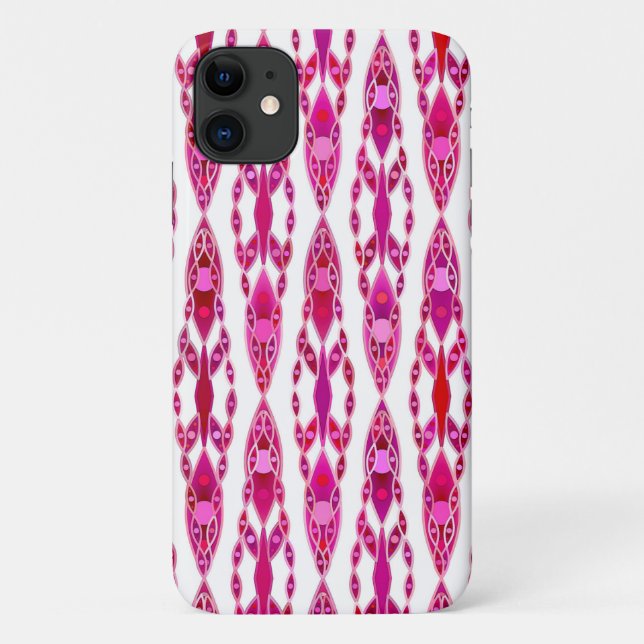 Coques Case-Mate iPhone Batik Tribal - Bourgogne et Rose Fuchsia (Dos)