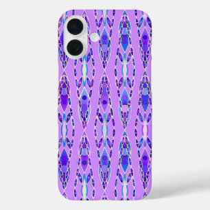 Coque Pour iPhone 16 Plus Batik tribal - Lavande, bleu et violet