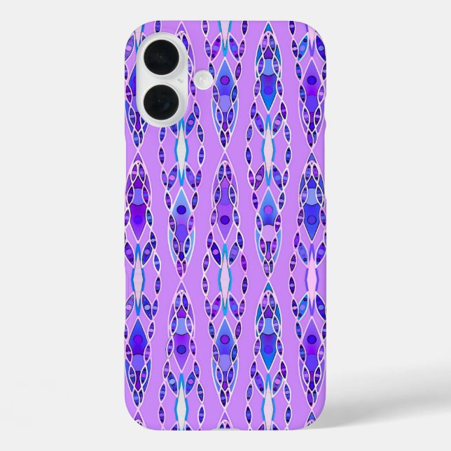 Coques Case-Mate iPhone Batik tribal - Lavande, bleu et violet (Verso)