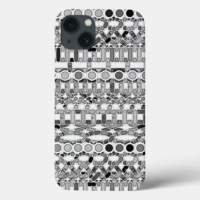 Coques Case-Mate iPhone Batik tribal - nuances de gris (Verso)