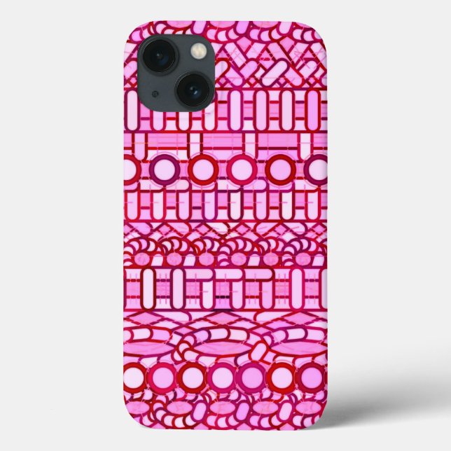 Coques Case-Mate iPhone Batik tribal - nuances de rose et de bordeaux (Verso)