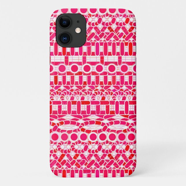 Coques Case-Mate iPhone Batik tribal - rouge profond, marron et blanc (Dos)