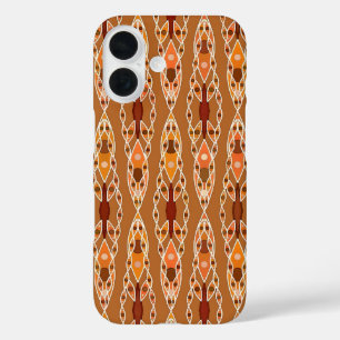 Coque Pour iPhone 16 Batik Tribal - Rouille, Terracotta et Beige