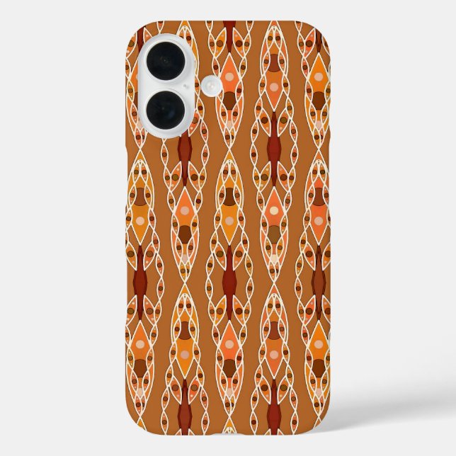 Coques Case-Mate iPhone Batik Tribal - Rouille, Terracotta et Beige (Verso)