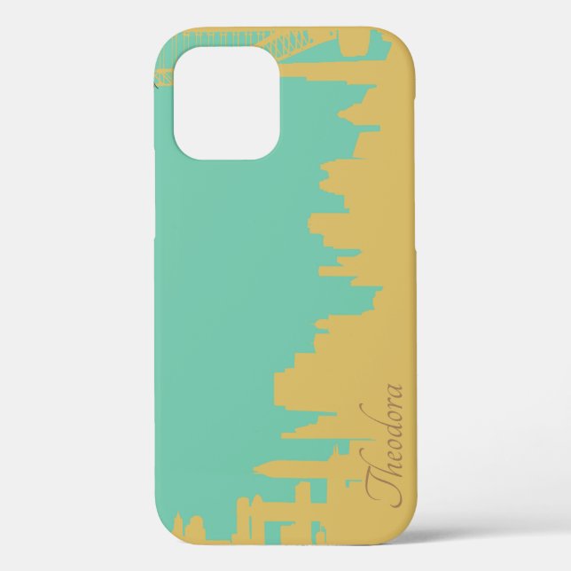 Coques Case-Mate iPhone Bâtiments Abstraits Gold Tusquoise (Verso)