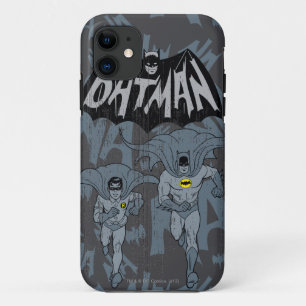 Coque iPhone 11 Batman Et Robin Avec Logo Graphique Distressé