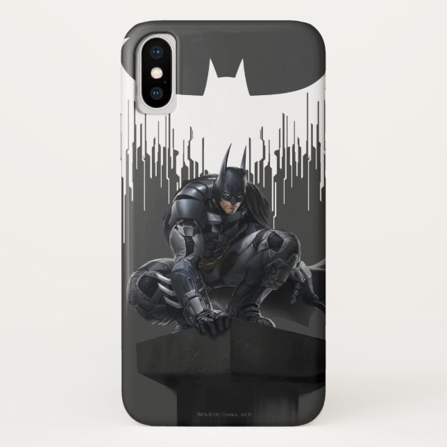 Coques Case-Mate iPhone Batman Perched on a Pillar (Dos)