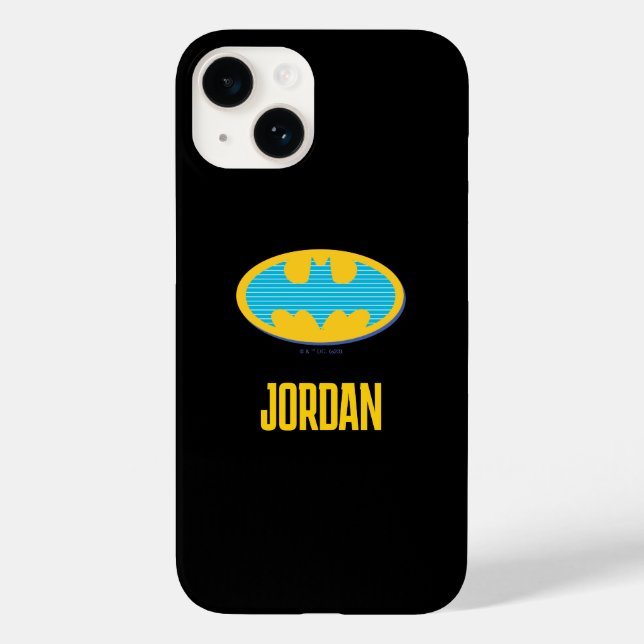 Coques Case-Mate iPhone Batman | Symbole Cyan Stripes (Verso)