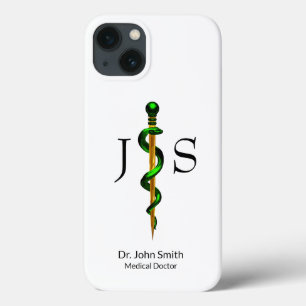 Case-Mate iPhone Case Bâton de plantes vertes en or d'Asclepius Médicale