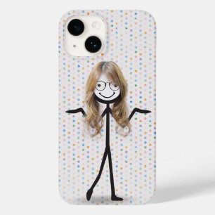 Coque Case-Mate iPhone Bâton Figure Girl avec cheveux et lunettes
