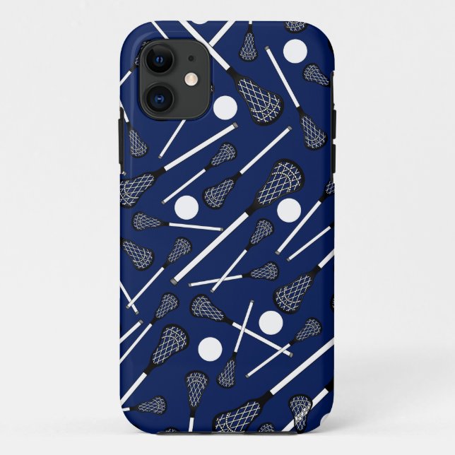 Coques Case-Mate iPhone Bâtons de crosse bleu marine (Dos)