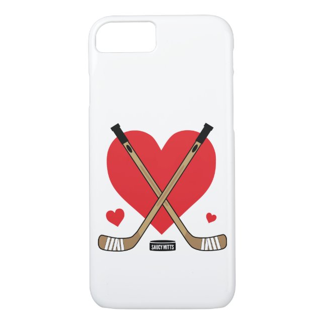 Coques Case-Mate iPhone Bâtons de hockey de coeur d'amour des filles des (Dos)