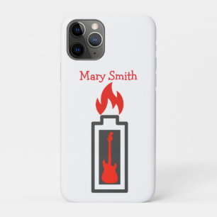 Case-Mate iPhone Case Batterie, guitare et flamme