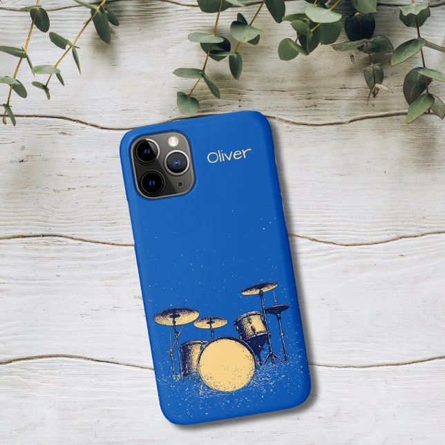 Coques Case-Mate iPhone Batterie sur fond bleu (Créateur téléchargé)