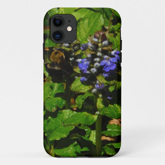 Coques Case-Mate iPhone Baume d'abeille pourpre et bourdon (Dos)