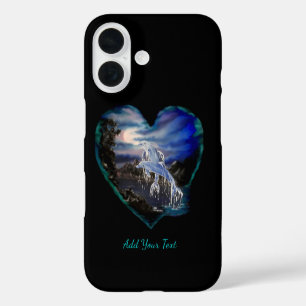 Coque Pour iPhone 16 Bay at Night, Dolphin Love, Ajouter votre texte