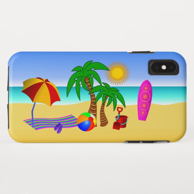 Coques Case-Mate iPhone Beach Bum Sun Sea Surf Scene Plutôt Amusant Tough (Dos (Horizontal))