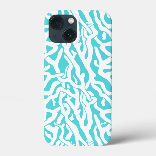 Coques Case-Mate iPhone Beach Coral Reef Motif Nautique Blanc Bleu (Verso)