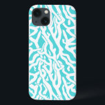 iPhone 13 Coque Beach Coral Reef Motif Nautique Blanc Bleu<br><div class="desc">Ce joli motif nautique reprenant d'inspiration océan / plage ressemble à un récif corallien tissé complexe en blanc sur une plage - arrière - plan bleu. Le design original et élégant de la barrière de corail est fait dans un style pochoir. La couleur bleue rappelle les mers tropicales claires et...</div>