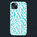 iPhone 13 Coque Beach Coral Reef Motif Nautique Blanc Bleu<br><div class="desc">Ce joli motif nautique reprenant d'inspiration océan / plage ressemble à un récif corallien tissé complexe en blanc sur une plage - arrière - plan bleu. Le design original et élégant de la barrière de corail est fait dans un style pochoir. La couleur bleue rappelle les mers tropicales claires et...</div>