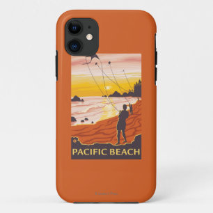 Coque iPhone 11 Beach & Kites - Pacific Beach, Washington