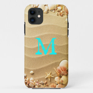 Coque iPhone 11 Beach Seashells Hawaii Sand Monogramme IPHONE 5 Co