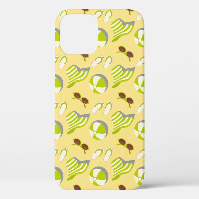 Coques Case-Mate iPhone Beach vacay pattern with sunglasses and sun hat  (Verso)