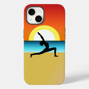 Coques Pour iPhone Beach Yoga Femme dans une pose guerrière