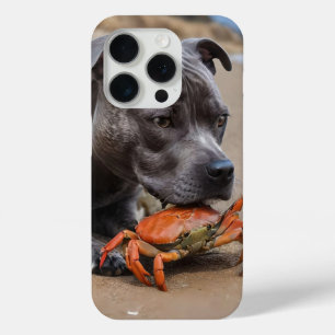 Coque Case-Mate iPhone "Beachside Pals : A Staffy and its Crab Companion"