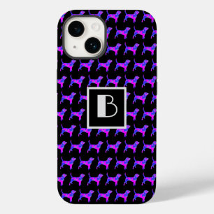 Coque Case-Mate iPhone Beagle Hound Chien rose Blu Silhouette Mono Noir