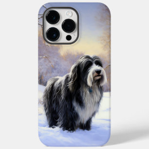 Coque Case-Mate iPhone Bearded Collie Laissez Tomber La Neige De Noël 