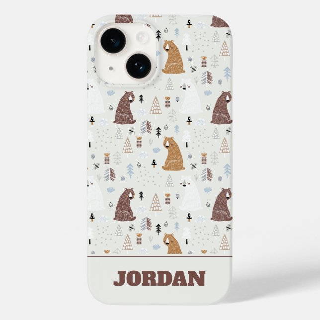 Coques Case-Mate iPhone Bears mignonne dans le Motif Woods (Verso)