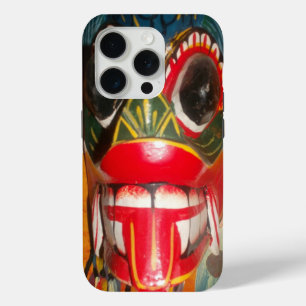 Coque iPhone 15 Pro Beau art traditionnel sri-lankais de masques de fe