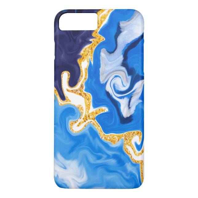 Coques Case-Mate iPhone Beau Bleu, Or et Blancs comme Eau (Dos)