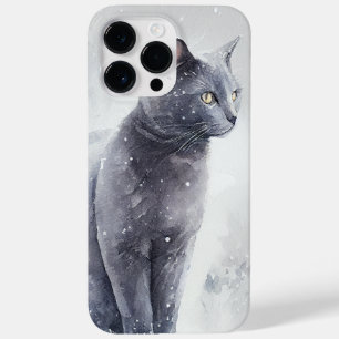 COQUE Case-Mate iPhone BEAU CHAT BLEU RUSSE DE COULEUR D'EAU
