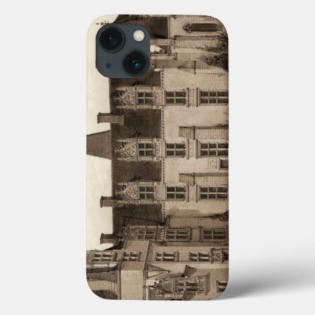 Coques Case-Mate iPhone Beau Château français à Sepia Tones (Verso)