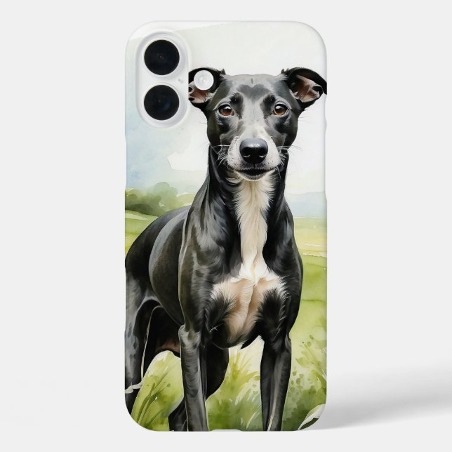 COQUES Case-Mate iPhone BEAU CHIEN GREYHOUND NOIR ET BLANC (Verso)