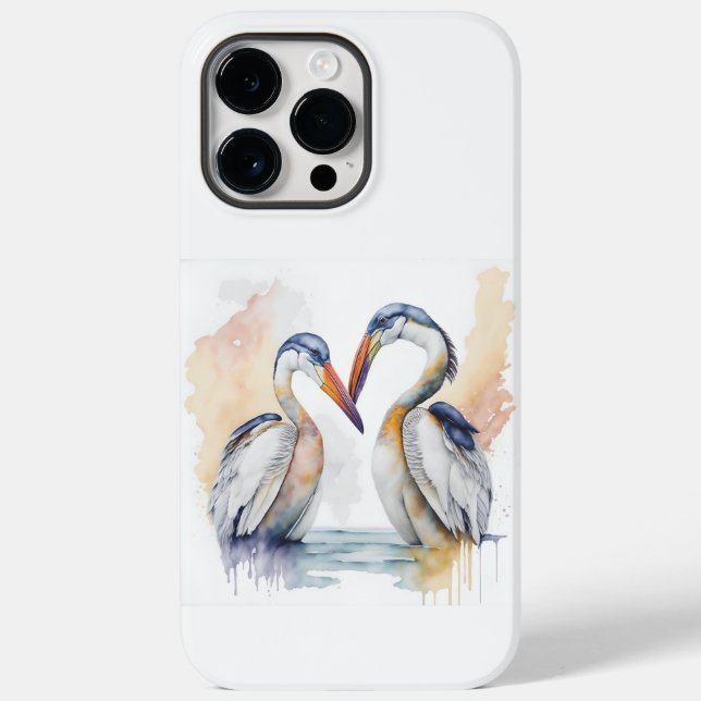 Coques Case-Mate iPhone Beau Couple pélican, Obligations d'amour pélicans (Verso)