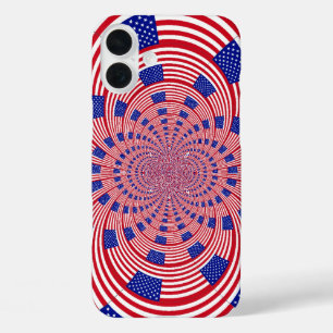 Coque Pour iPhone 16 Plus Beau drapeau américain Extraordinaire Kaleidoscope