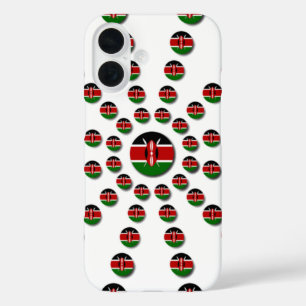 Coque Pour iPhone 16 Beau Drapeau circulaire kenyan : Un design radial