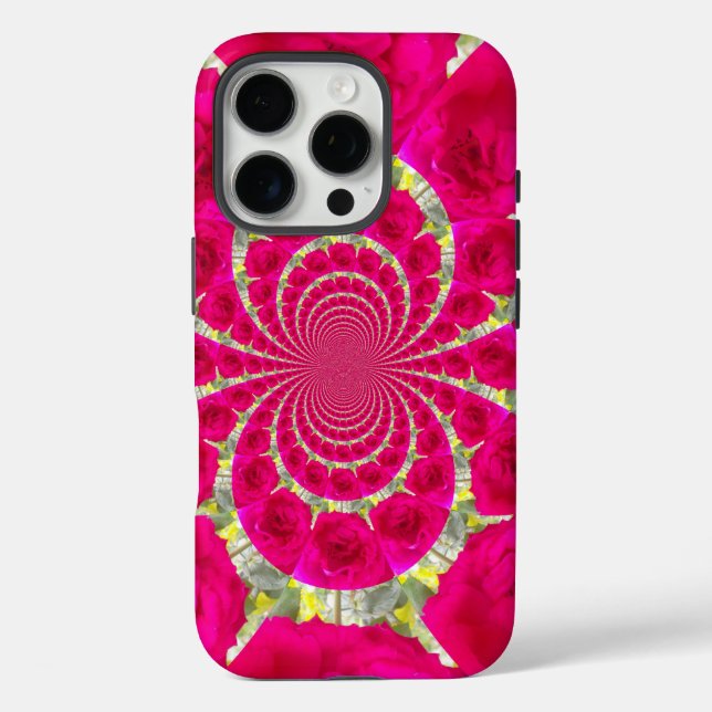 Coques Case-Mate iPhone Beau Extraordinaire Roses rouges Motif Kaleidoscop (Verso)